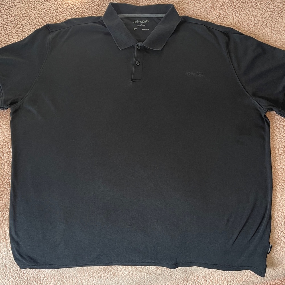 Calvin Klein Men's Short Sleeve POLO Black Size XLarge 100% Cotton